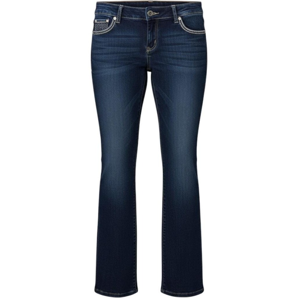 Maurices Women's Curvy Bootcut Jeans Size 7/8 Short Medium Wash Design Pockets